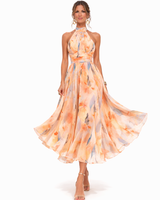 Aire - Vestido Floral Con Cuello Halter