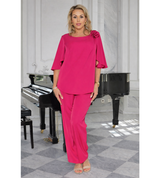 Conjunto Elegante de 2 Piezas con Apliques Florales
