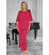 Conjunto Elegante de 2 Piezas con Apliques Florales