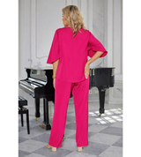 Conjunto Elegante de 2 Piezas con Apliques Florales