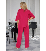 Conjunto Elegante de 2 Piezas con Apliques Florales