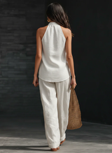 Zia - Conjunto de pantalon y blusa sin mangas